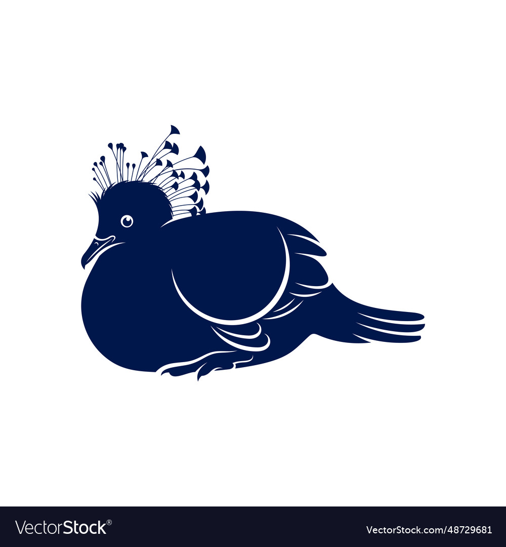 Victoria crowned pigeon design Royalty Free Vector Image
