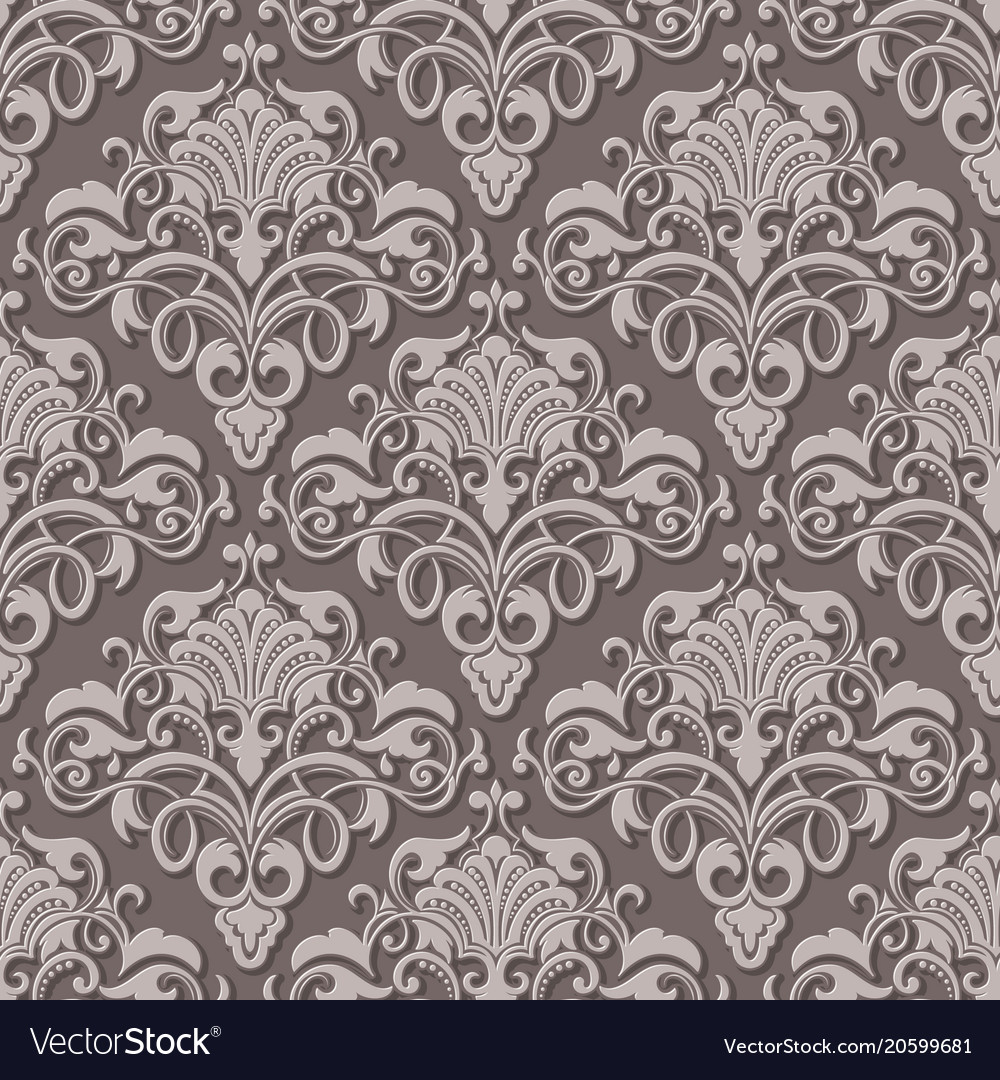 Volumetric damask seamless pattern Royalty Free Vector Image