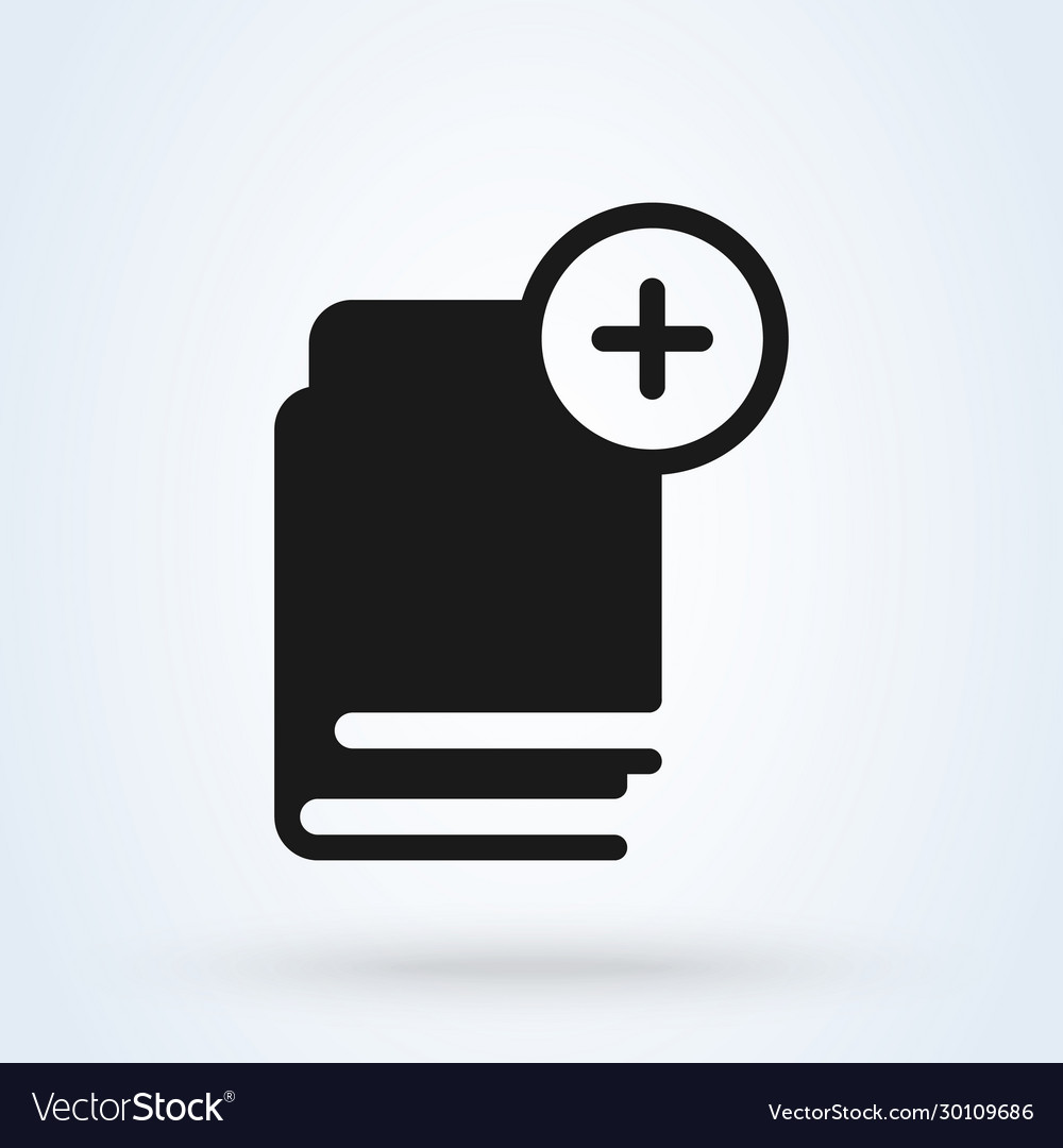 Add new book simple modern icon design Vector Image Add new book simple modern icon design