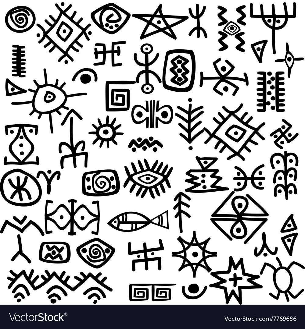 ancient-symbols-set-royalty-free-vector-image-vectorstock