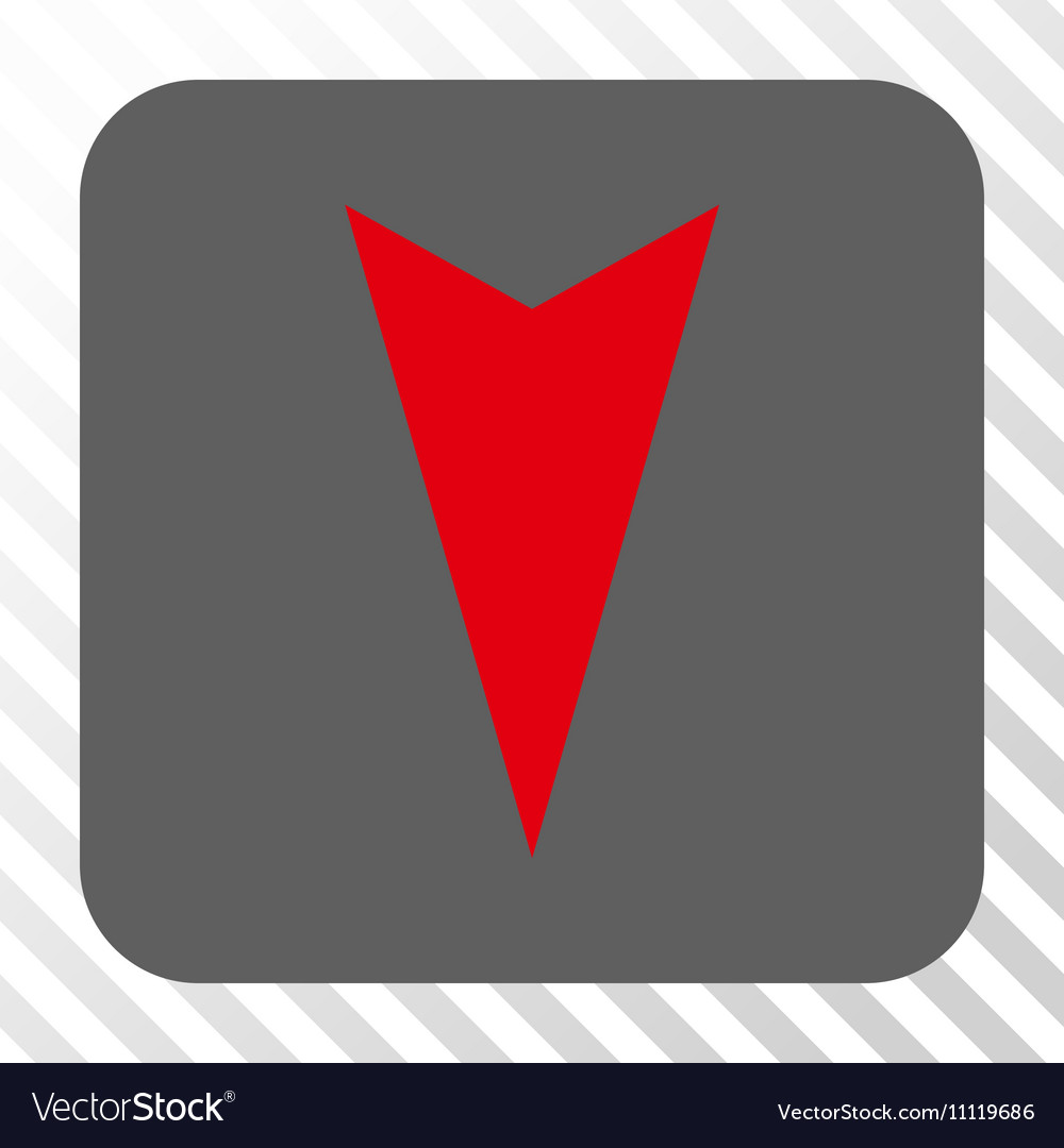 Arrowhead down rounded square button