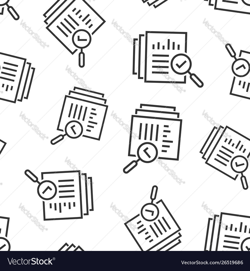 Audit document icon seamless pattern background vector image Audit document icon seamless pattern background