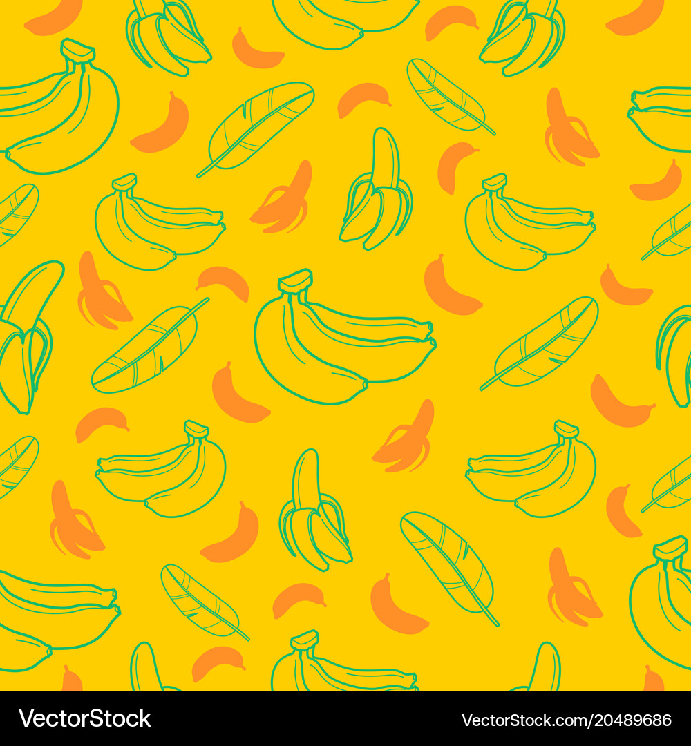Banana fruit seamless pattern background format Vector Image