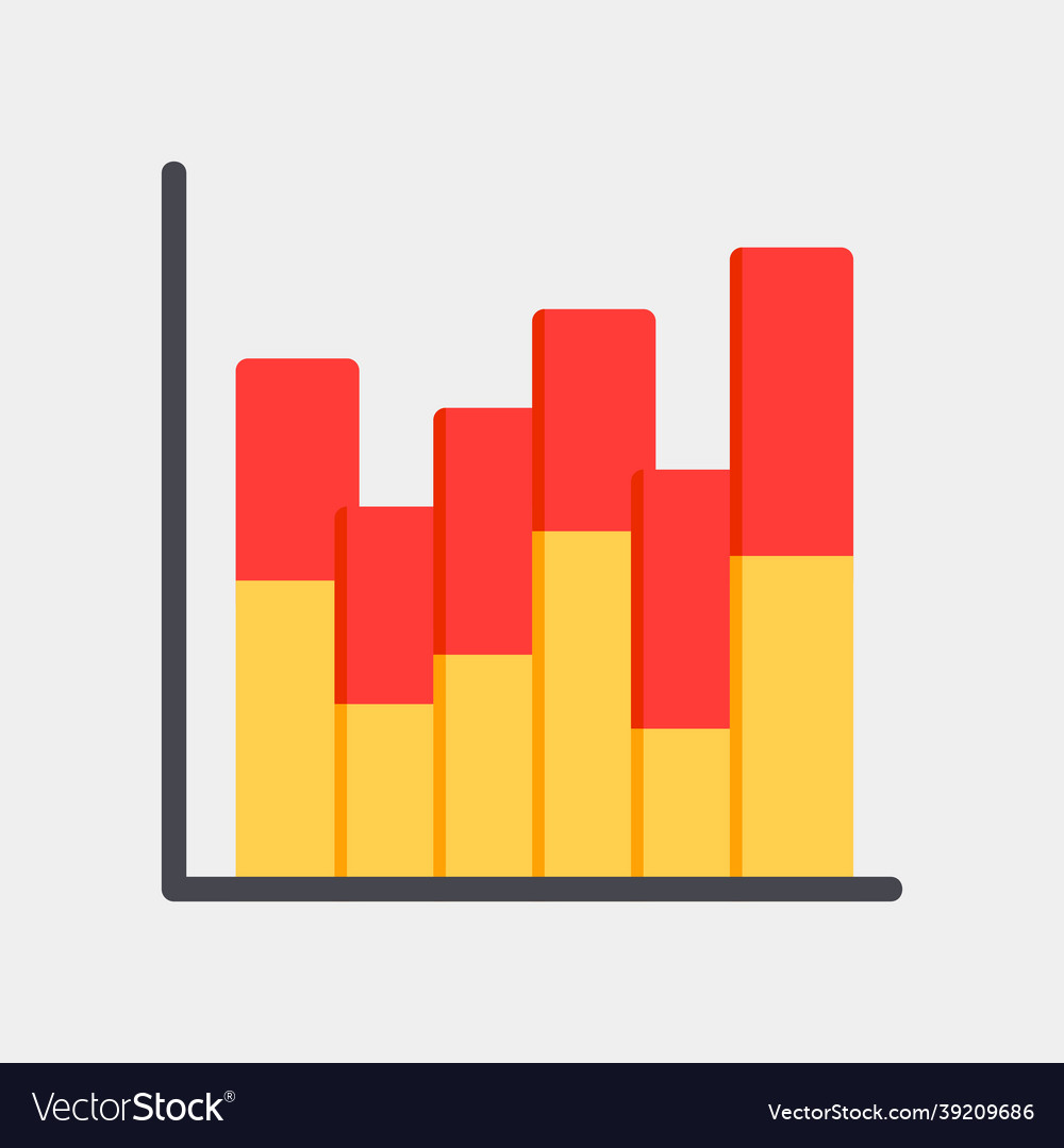 Bar chart icon in flat style for any projects vector image Bar chart icon in flat style for any projects