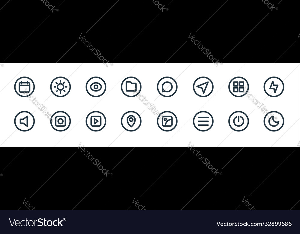 Basic ui line icons linear set quality vector image Basic ui line icons linear set quality