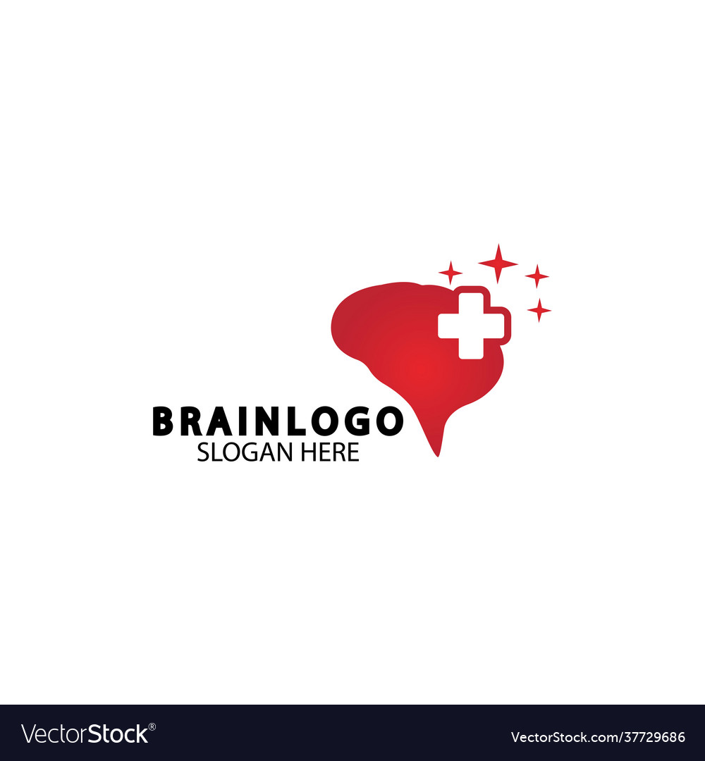 Brain logo designs concept health pulse