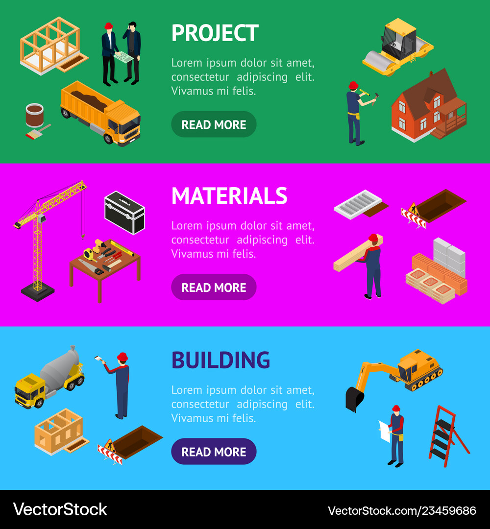 Construction building concept banner horizontal Vector Image