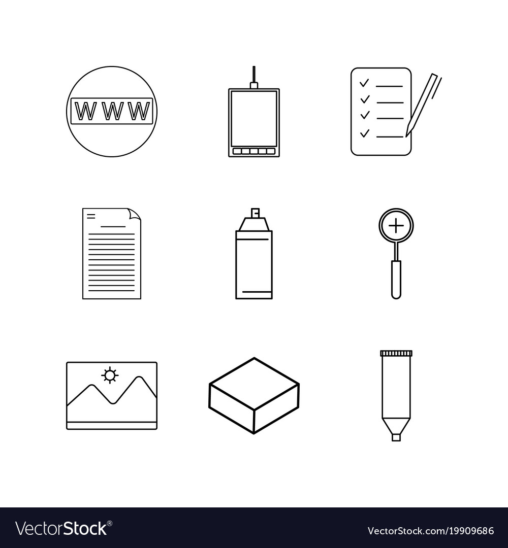 Design elements linear icon set simple outline