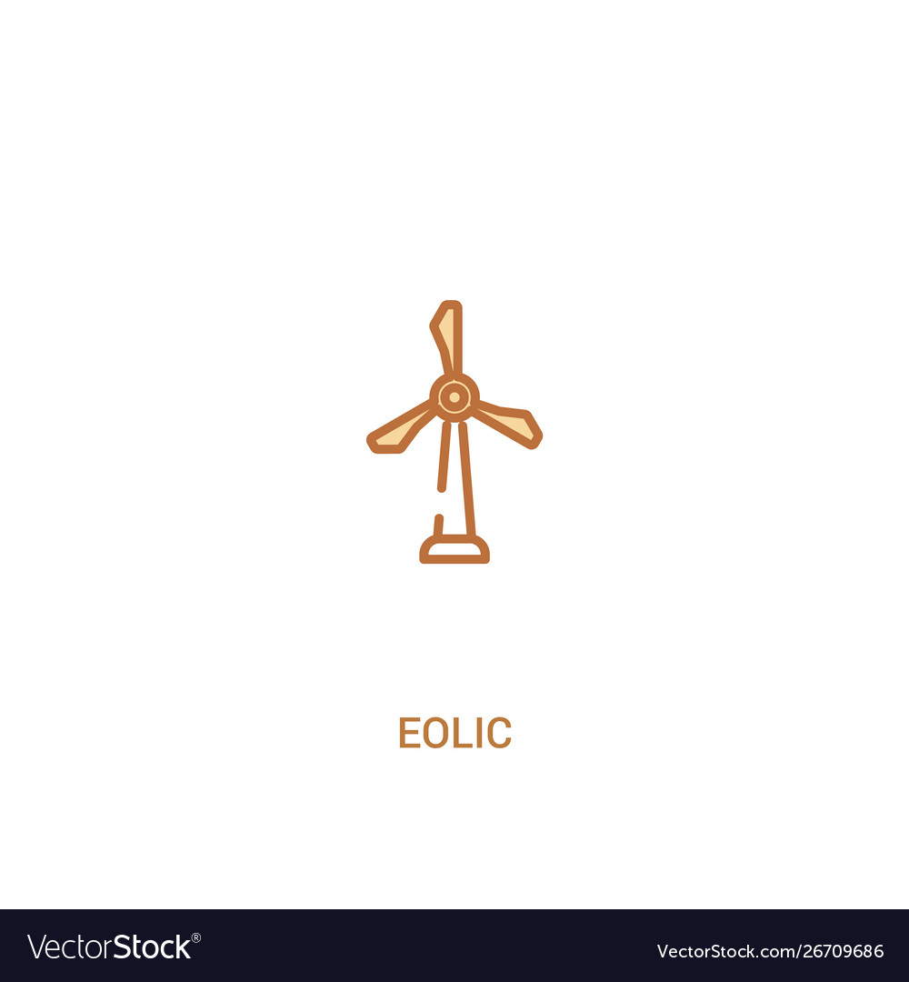 Eolic concept 2 colored icon simple line element vector image Eolic concept 2 colored icon simple line element