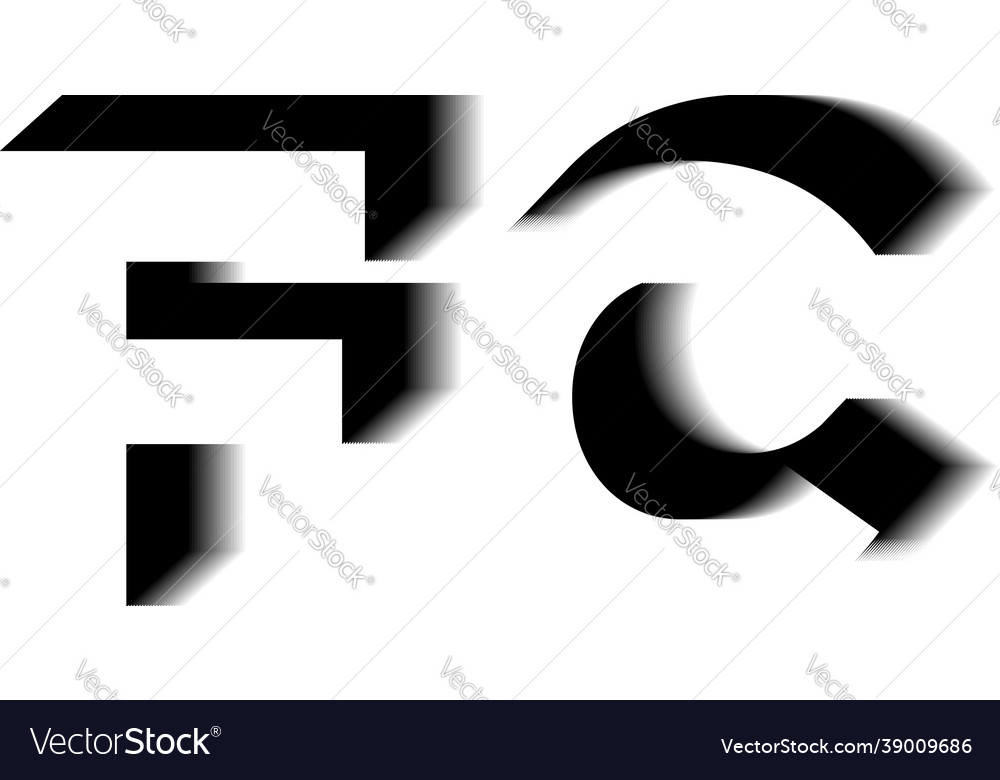 Fc monogram shadow shape style Vector Image Fc monogram shadow shape style