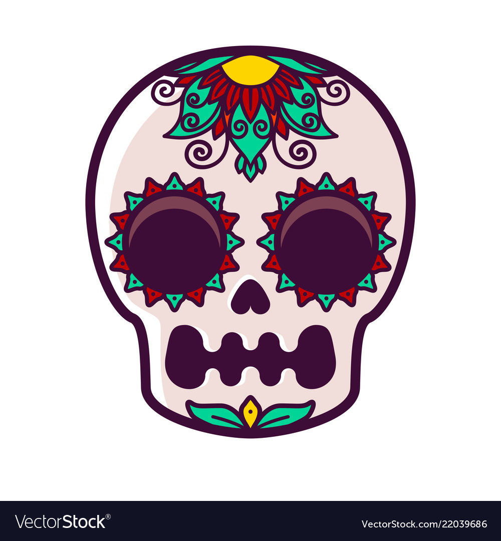 Flower pattern on the skull Royalty Free Vector Image