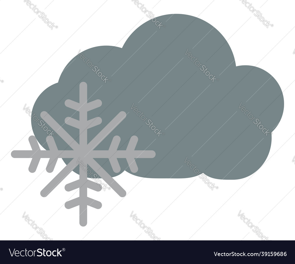 Grey cloud of snow on a white background