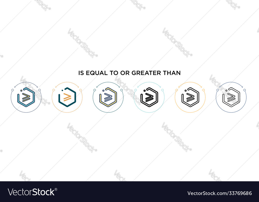 Is equal to or greater than symbol icon in filled vector image Is equal to or greater than symbol icon in filled