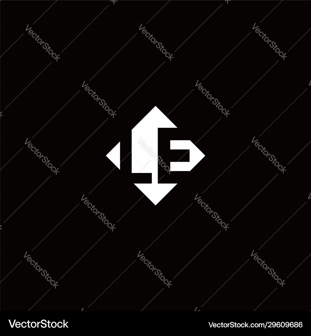 Monogram logo design with diamond square shape Vector Image