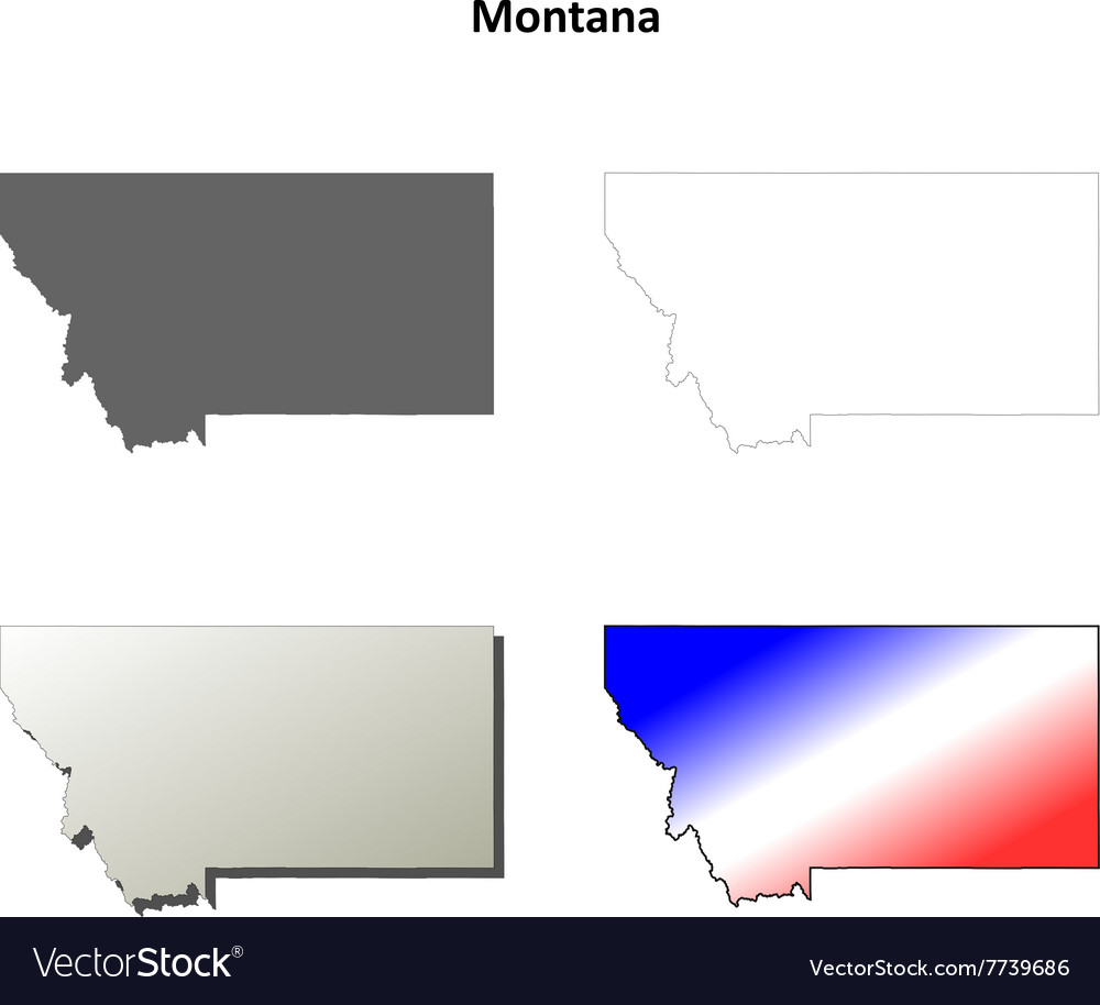 montana outline map set royalty free vector image