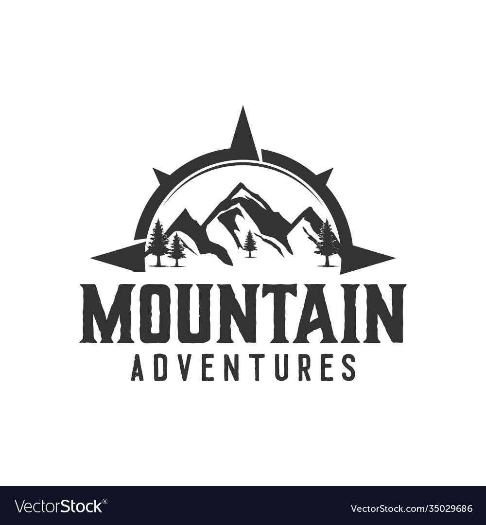 Mountain logo outdoor emblem circle - adventure