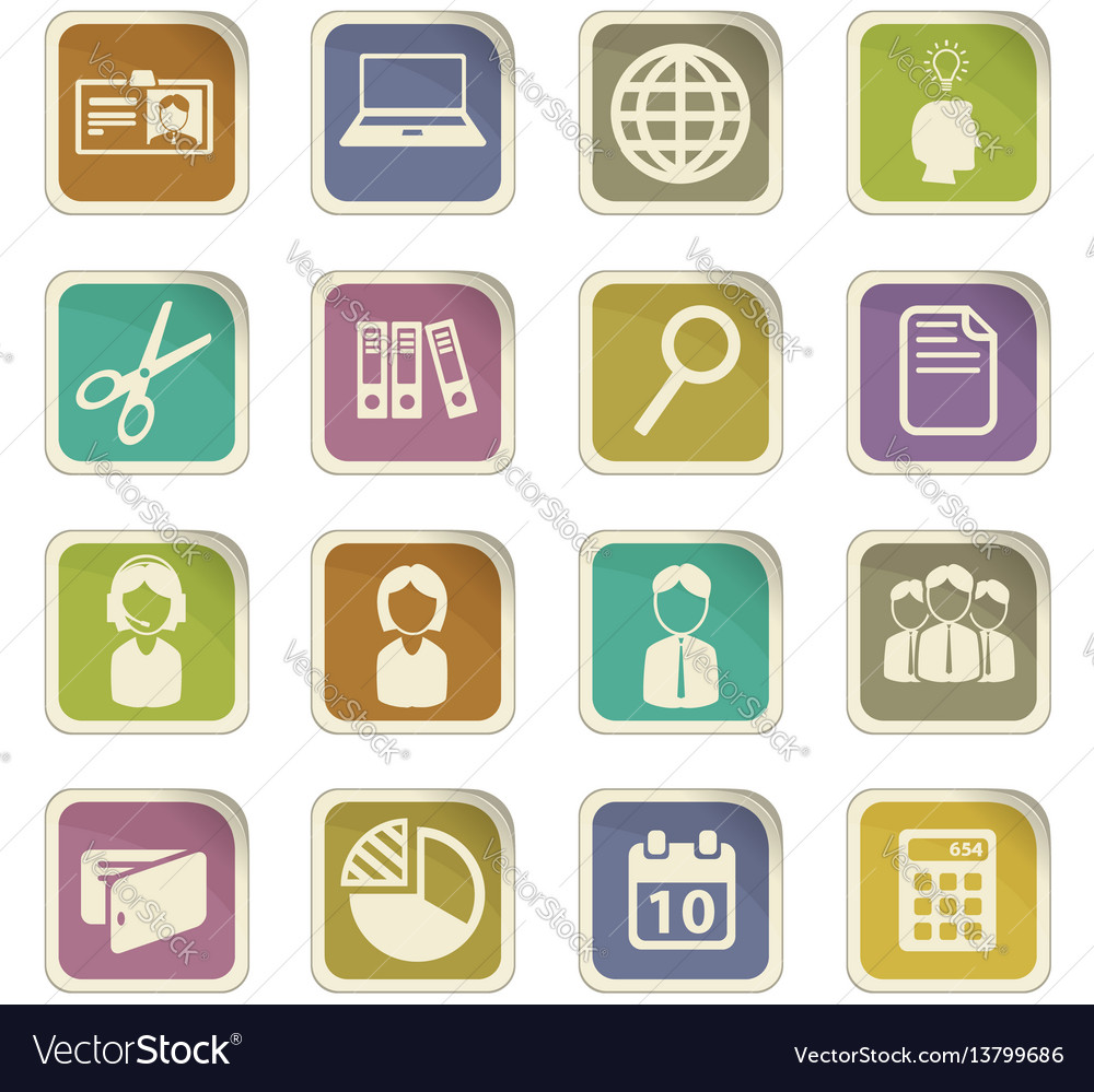 Office icon set Royalty Free Vector Image - VectorStock