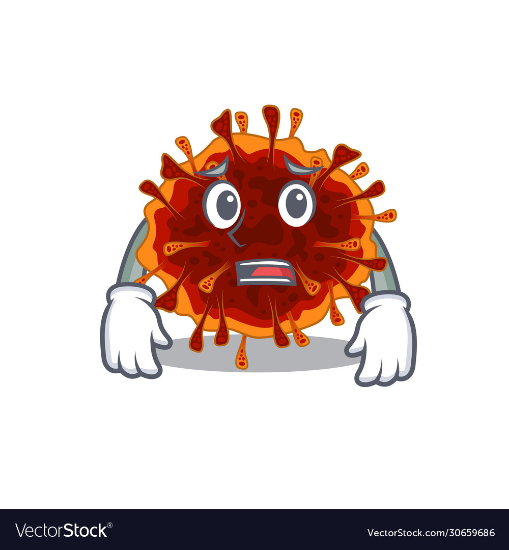 Picture delta coronavirus showing anxious face