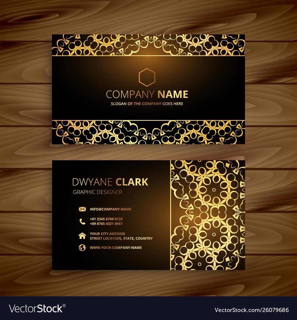 Premium golden dark business card design Vector Image