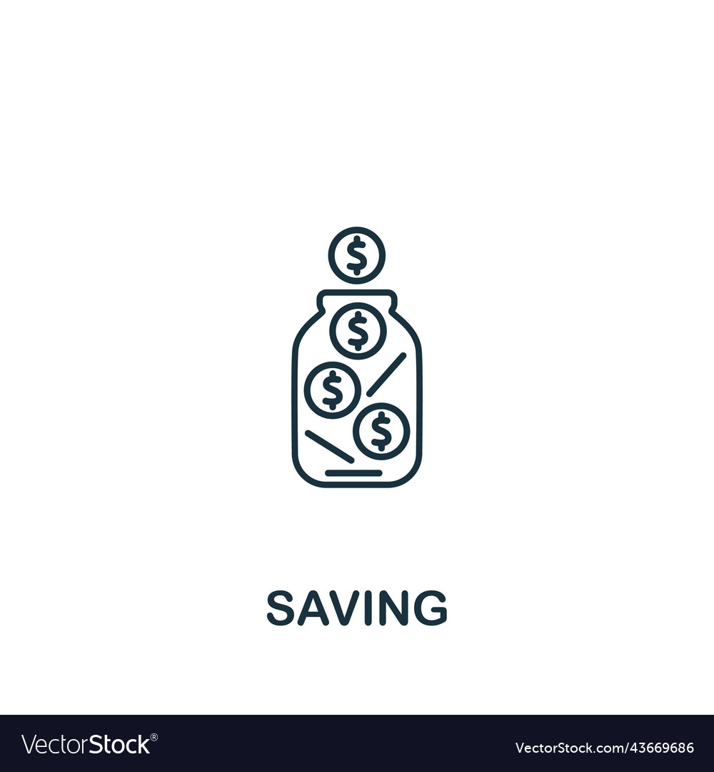 Saving icon line simple for templates web