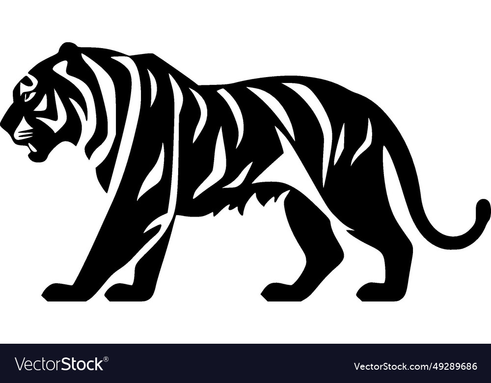 Tiger - black and white isolated icon