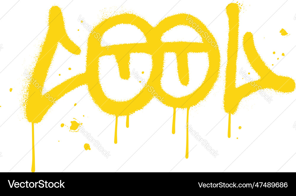 Urban graffiti cool word sprayed in yellow over Vector Image