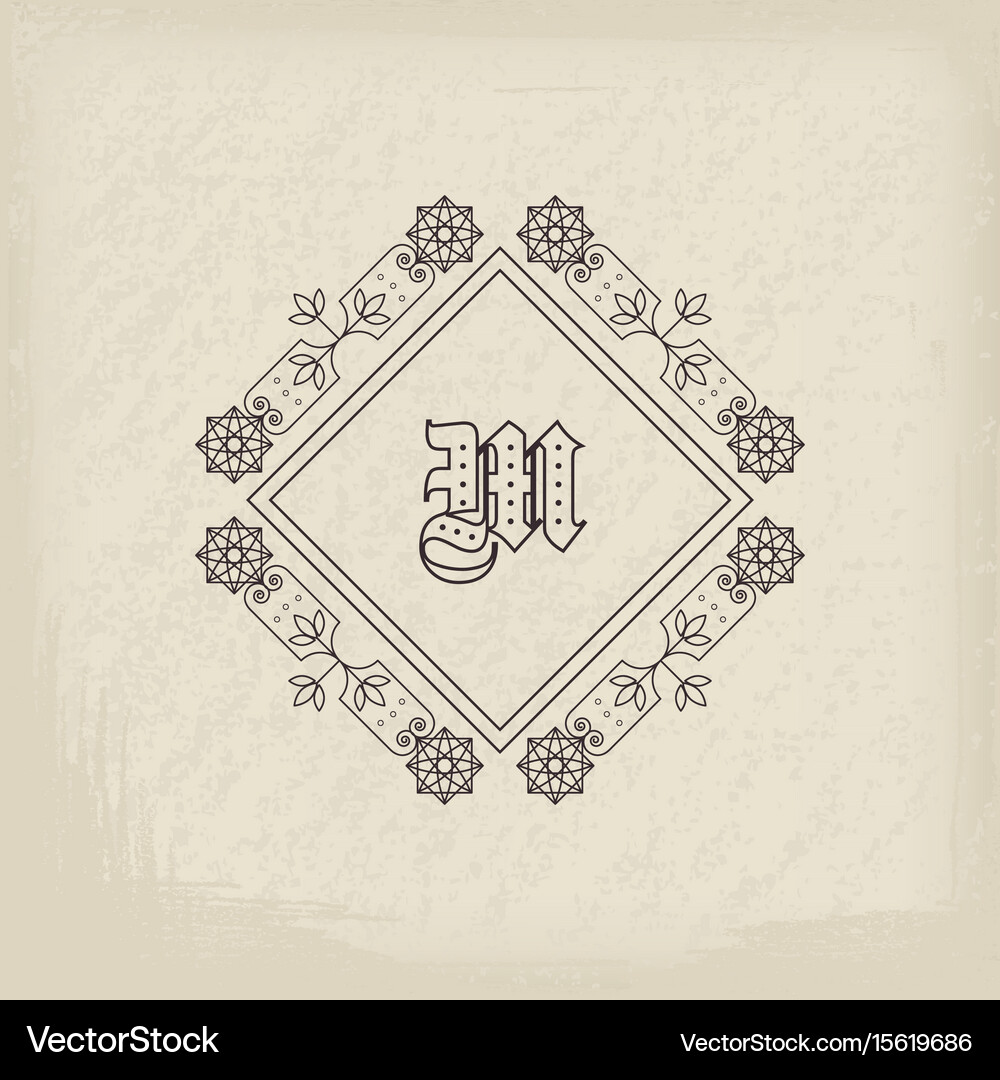Vintage monogram Royalty Free Vector Image - VectorStock