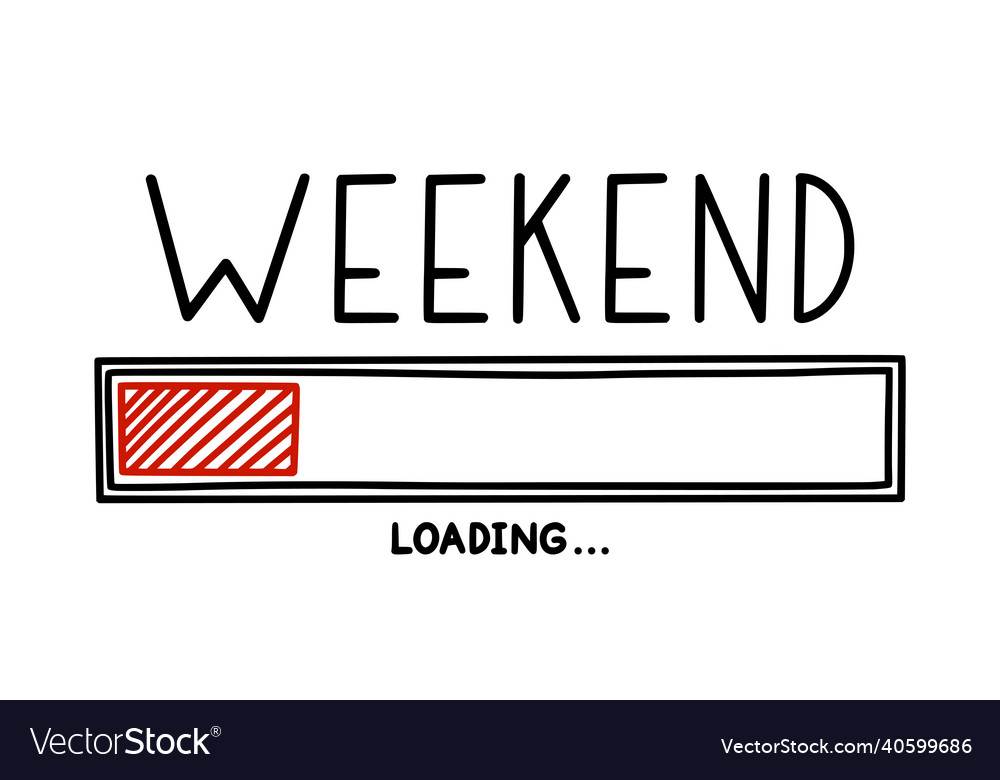 Weekend loading bar infographics design element vector image Weekend loading bar infographics design element
