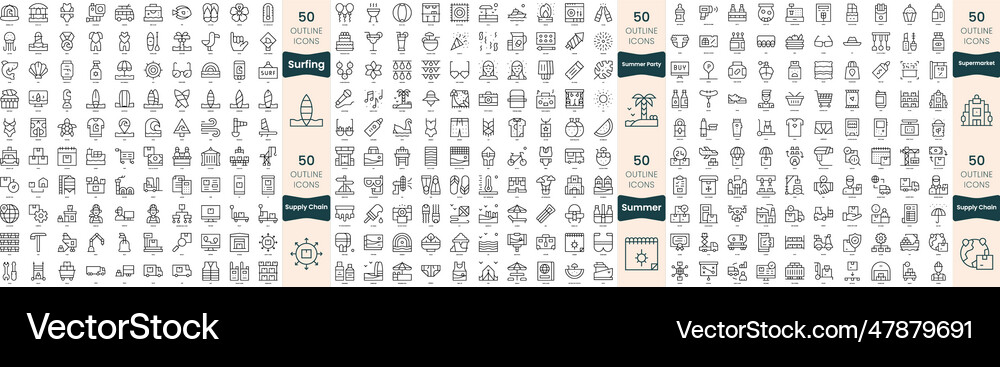 300 thin line icons bundle in this set include Vector Image