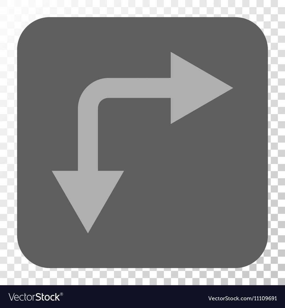 Bifurcation arrow right down rounded square button