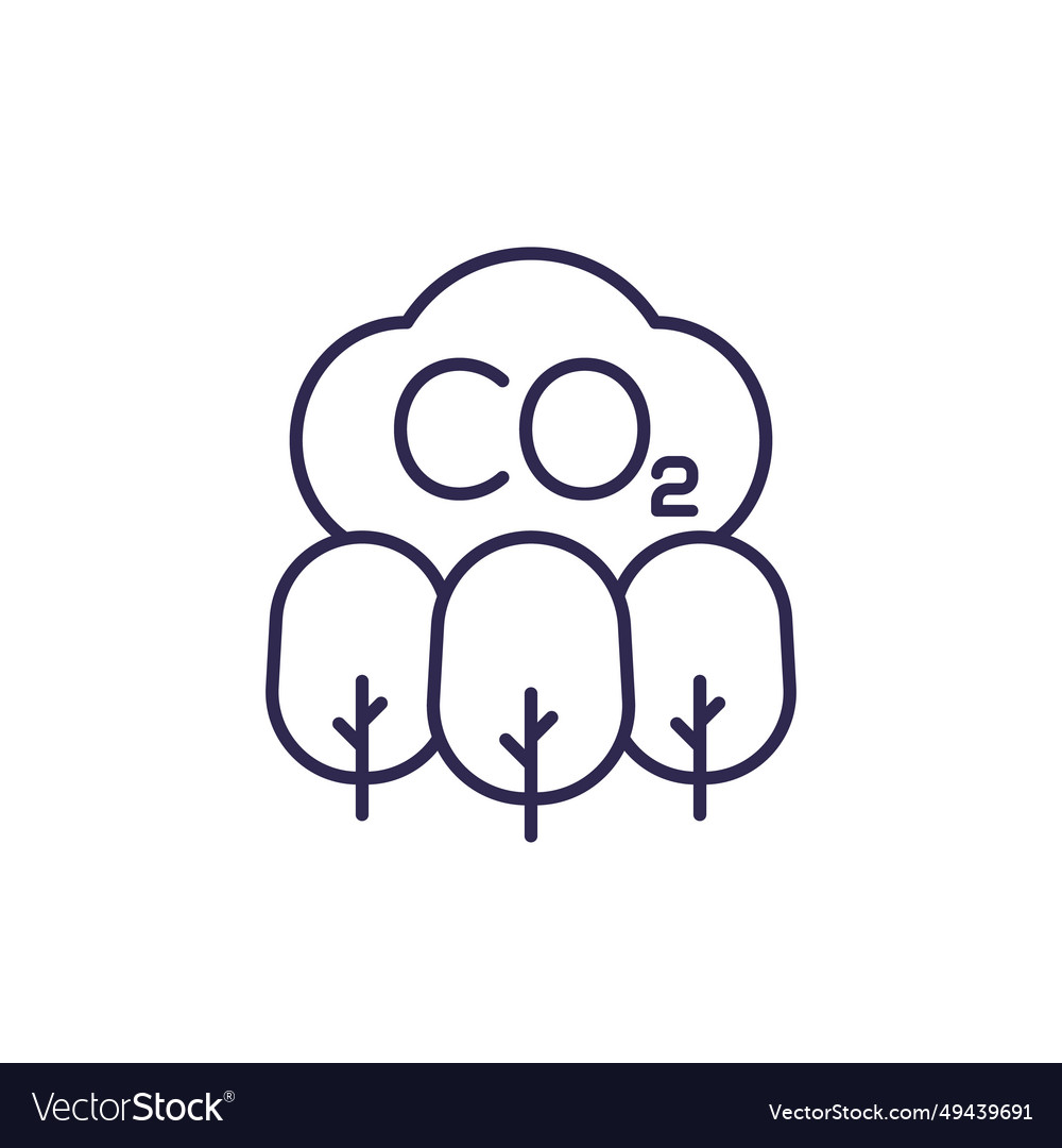 Co2 carbon offset line icon Royalty Free Vector Image