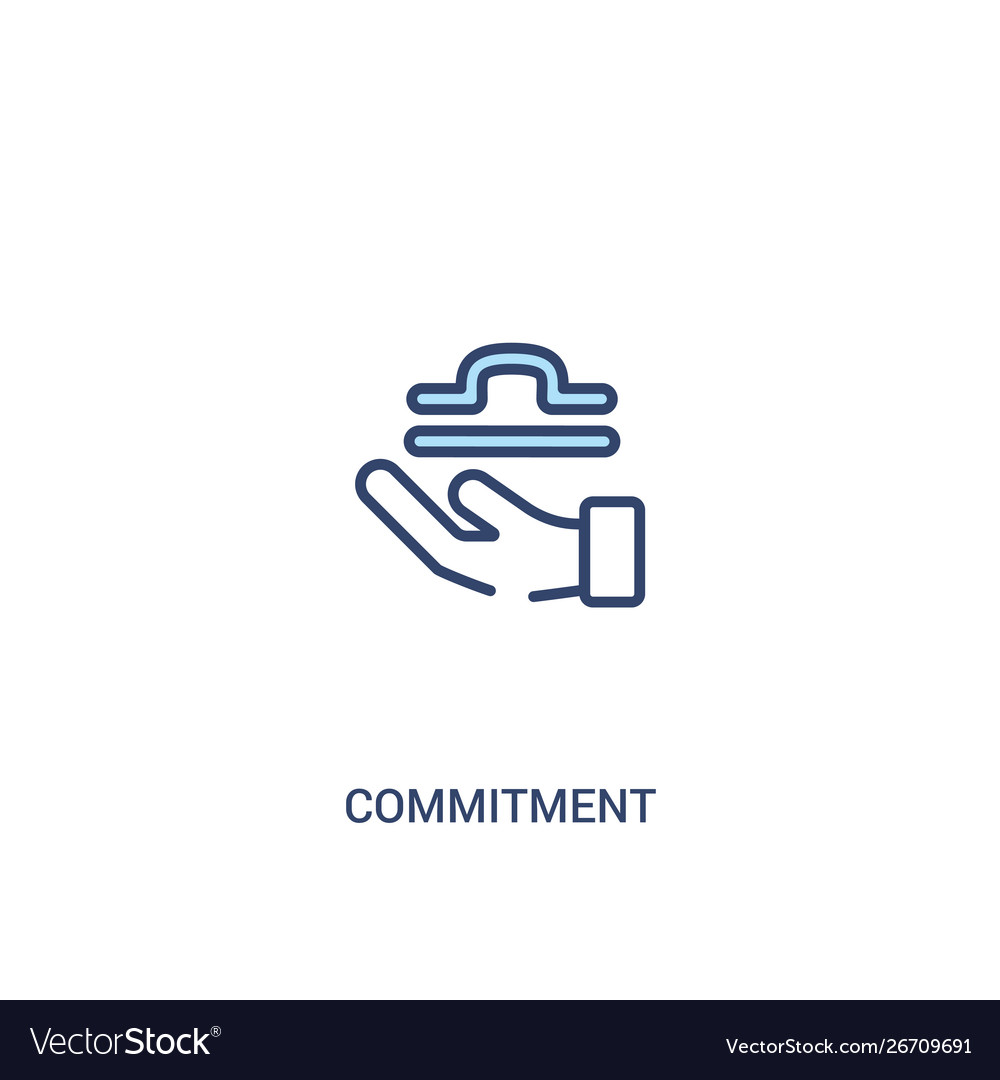Commitment Konzept 2 farbige Icon einfache Linie