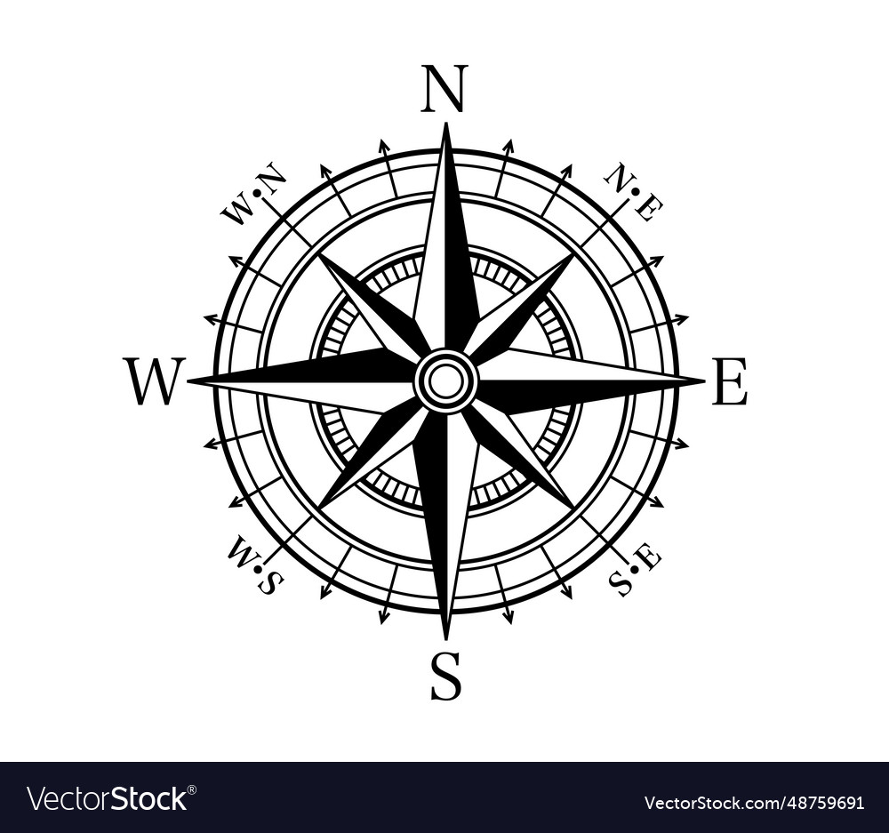 Compass on a white background arrow navigation