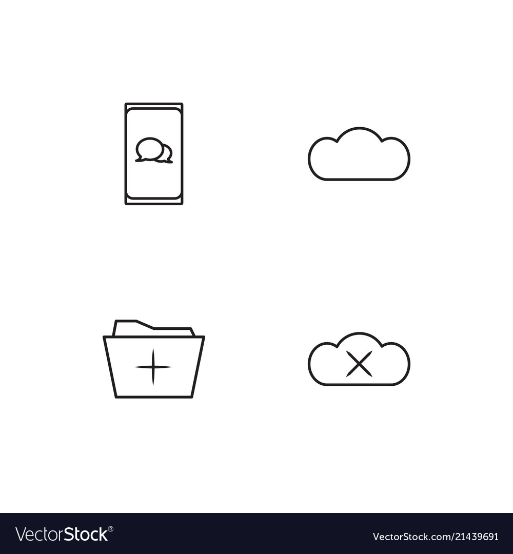 Data analytics linear icons set simple outline
