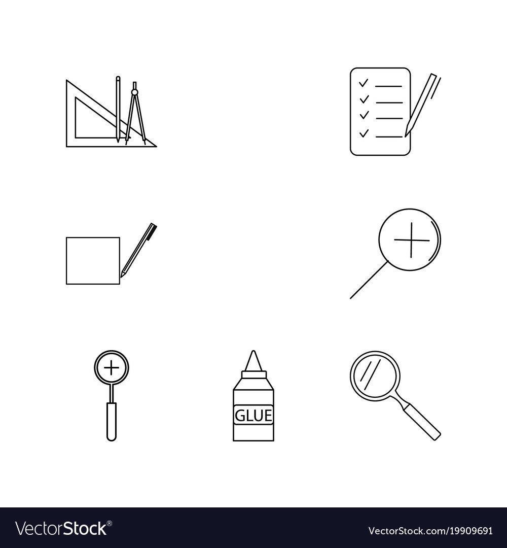 Design elements linear icon set simple outline
