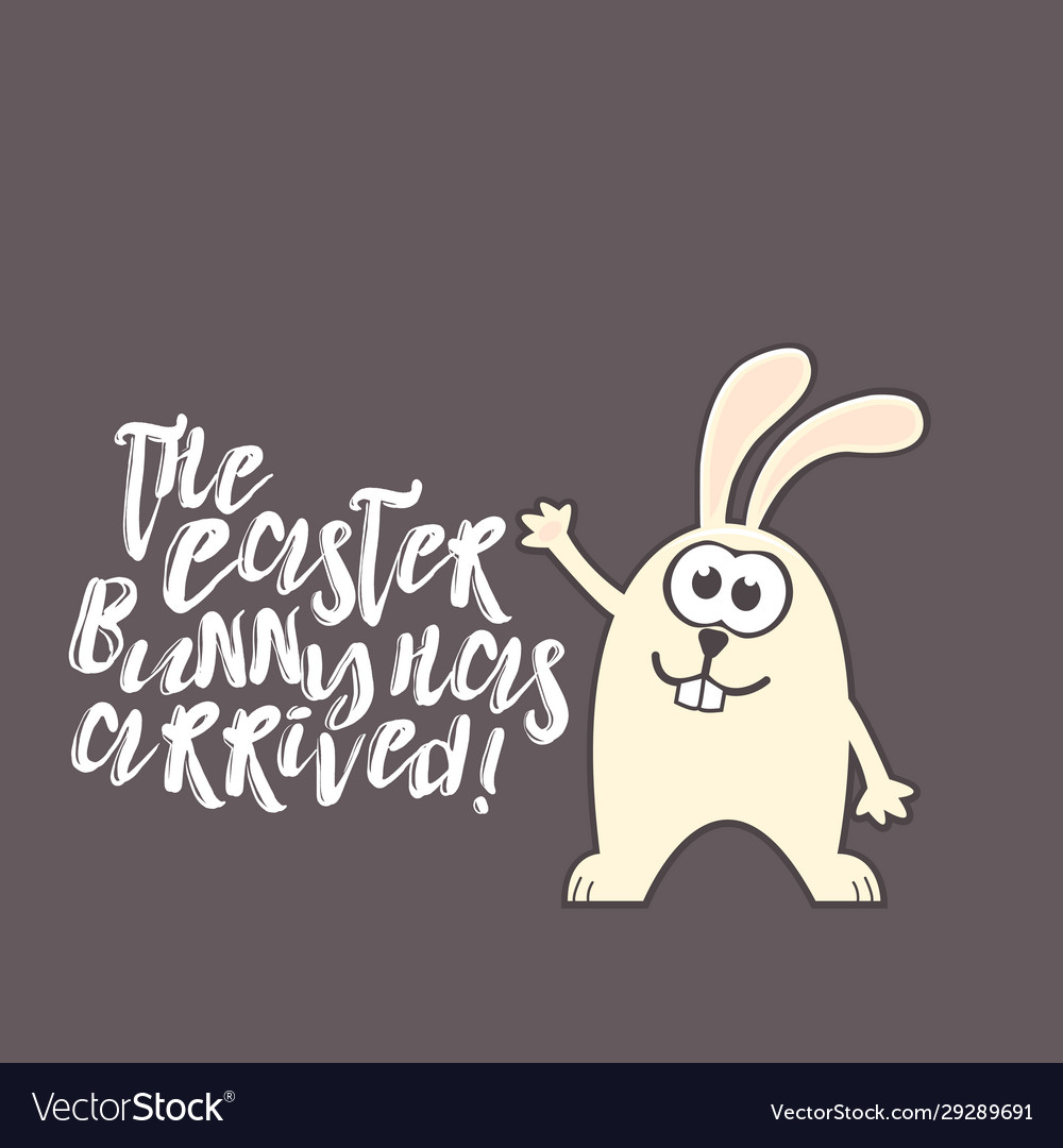 Easter greeting card with rabbit and text