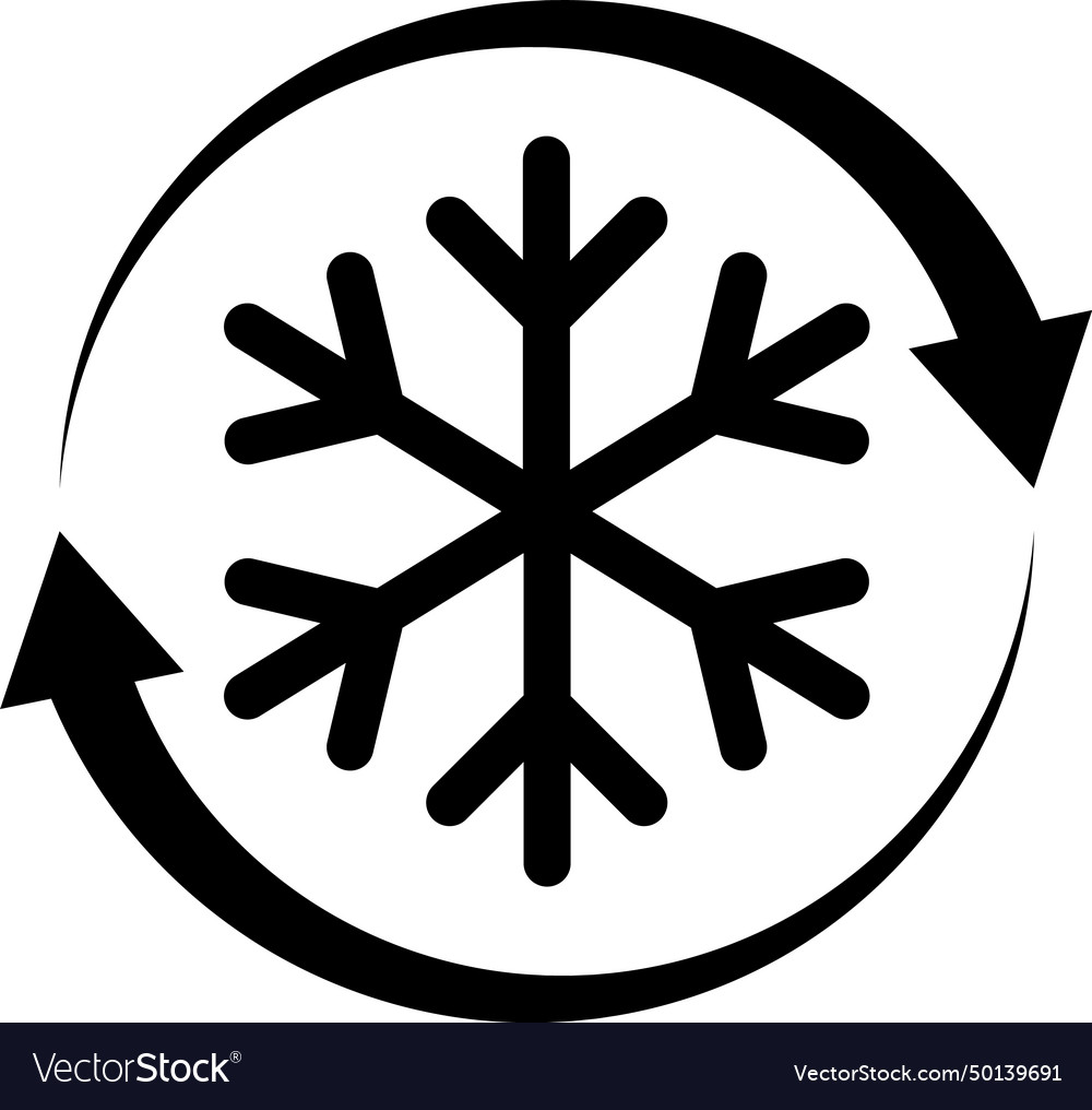 Freezer control icon snowflake with rotation