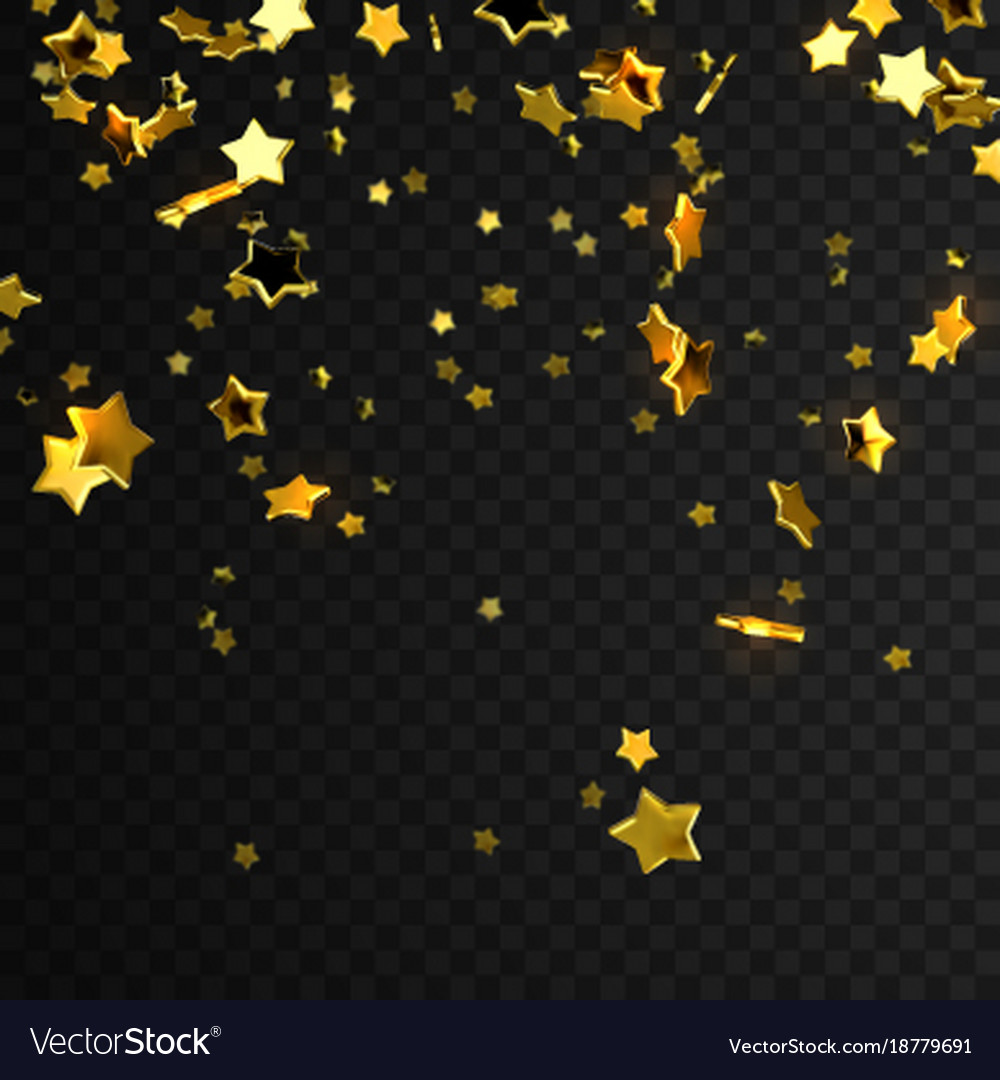 Golden Star Confetti Royalty Free Vector Image