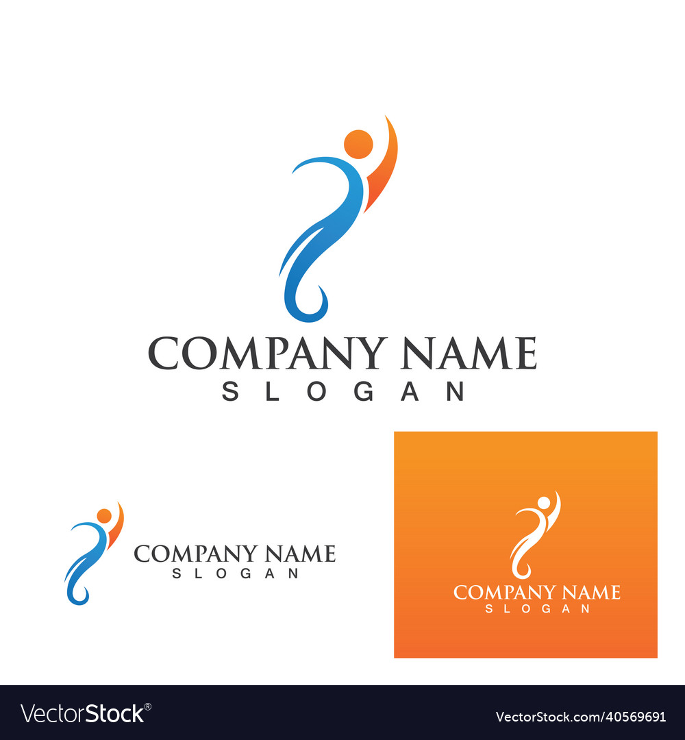 Human character logo sign Royalty Free Vector Image