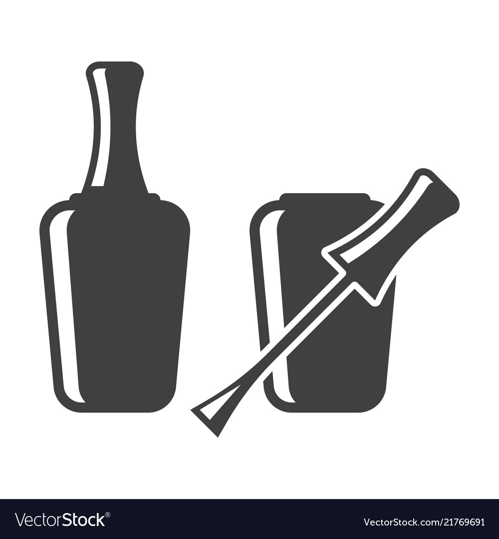 Icon of nail polish open and closed bottle