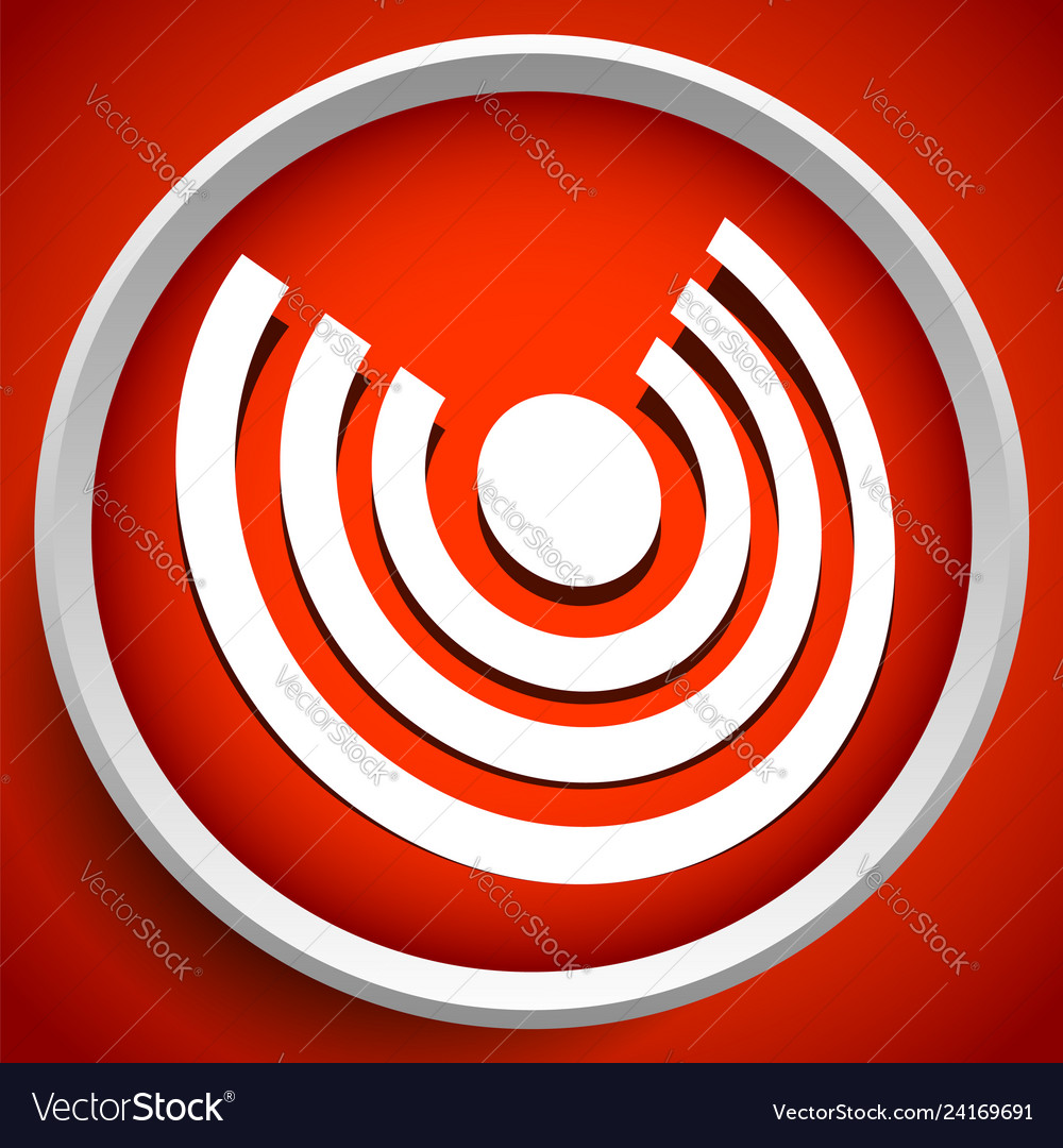 Icon with concentric circles for emitting rays vector image Icon with concentric circles for emitting rays