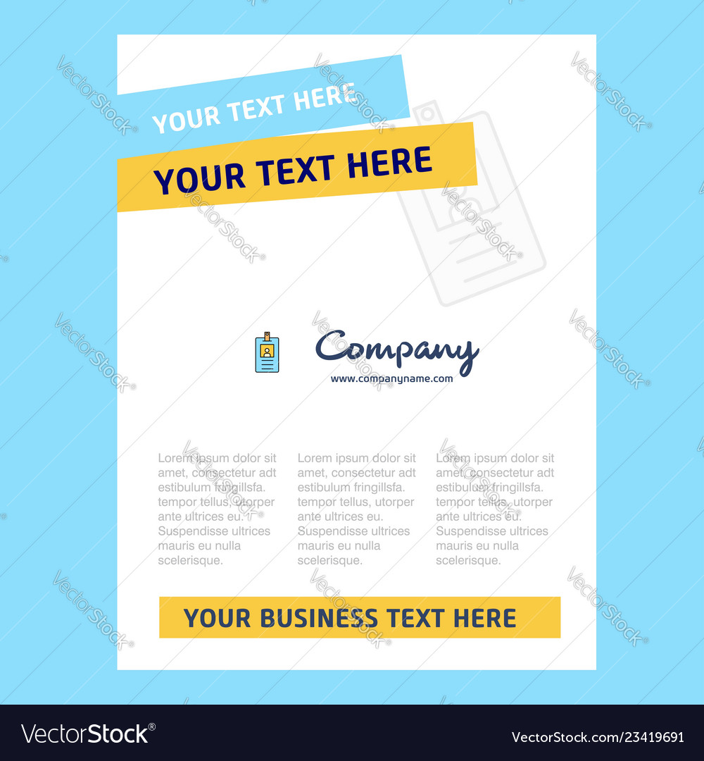 id card title page design for company profile company id card