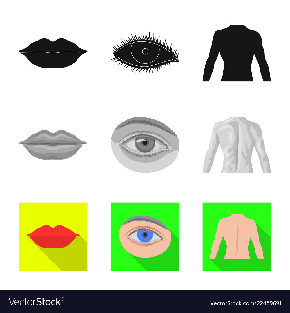 Isolated object of human and part icon collection