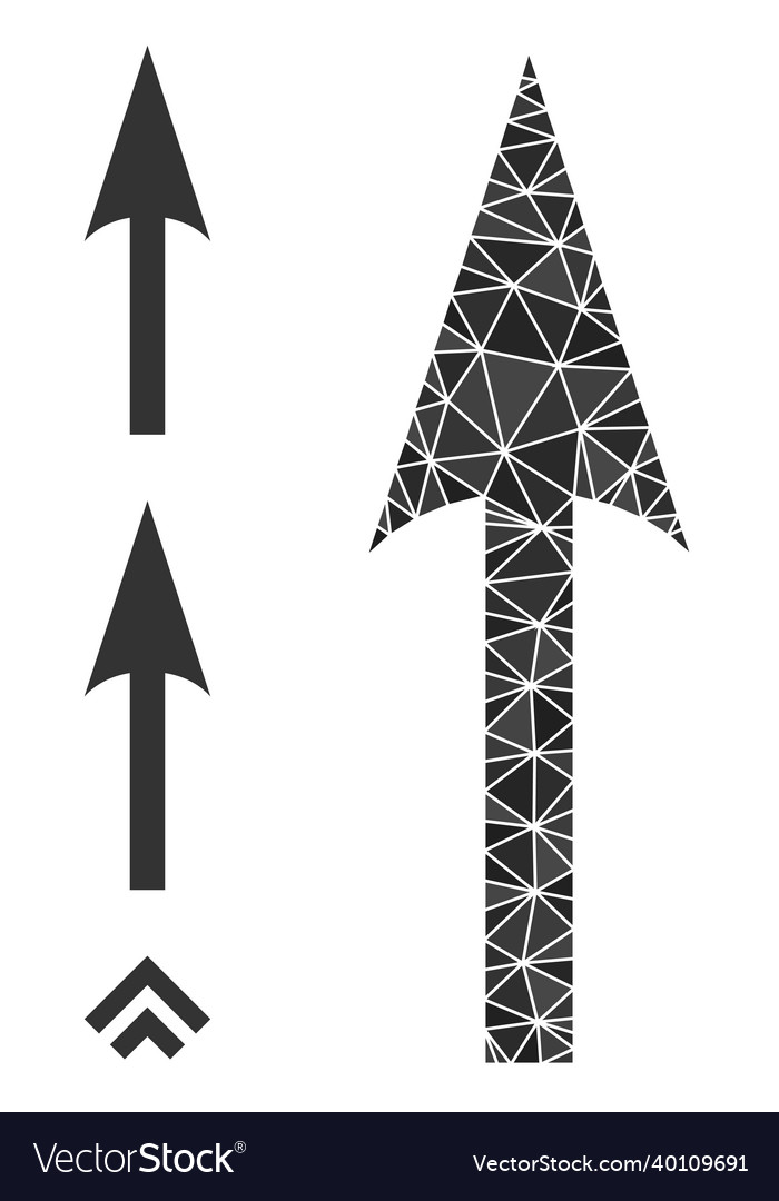 Lowpoly sharp arrow up icon with similar vector image Lowpoly sharp arrow up icon with similar