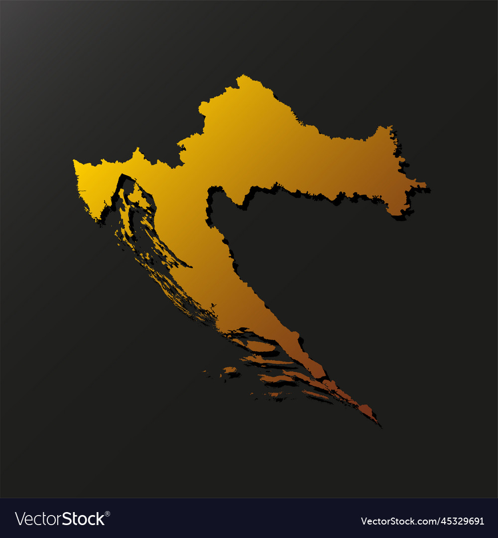 Map croatia gold material europe country