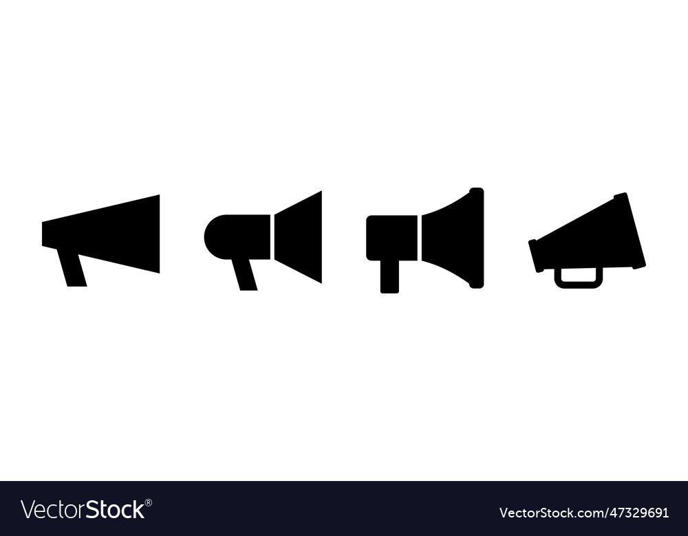 Megaphone icon set loudspeaker