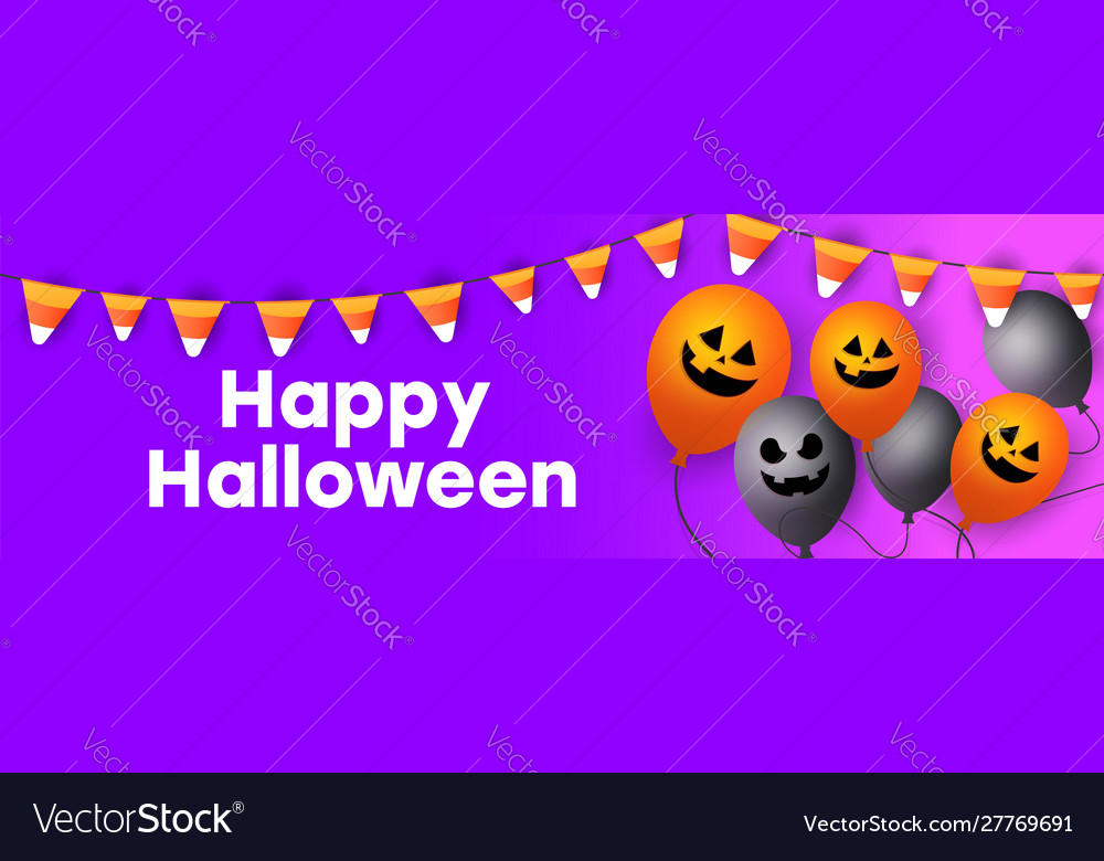 Moderne halloween Verkauf Banner mit furchterregenden Gesichtern Vector Image Moderne halloween Verkauf Banner mit furchterregenden Gesichtern