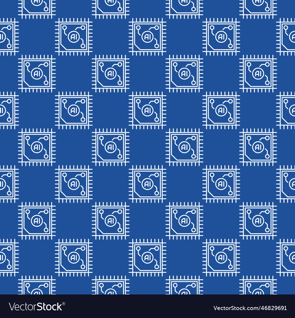 Processor with ai artificial intelligence cpu vector image Processor with ai artificial intelligence cpu