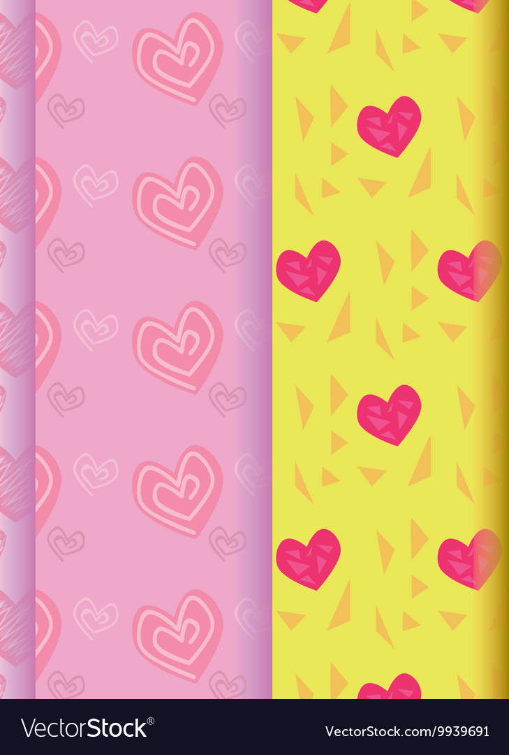 Seamless heart patterns color full