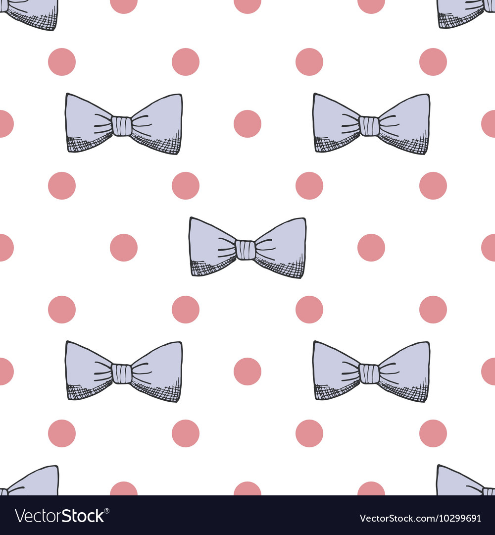 Seamless pattern background with handdrawn bows